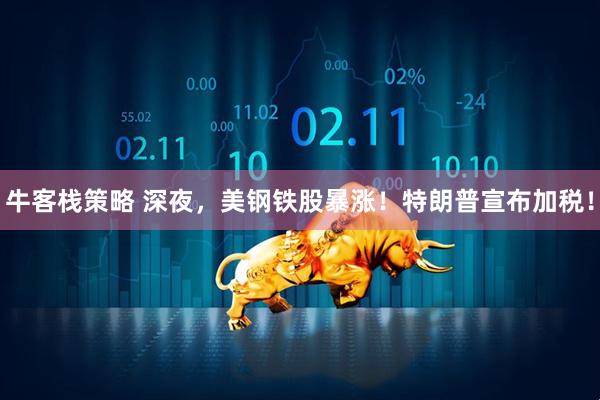 牛客栈策略 深夜，美钢铁股暴涨！特朗普宣布加税！
